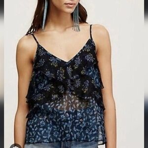 Free People Floral Blouse Tank